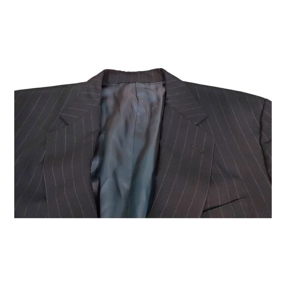 Brooks Brothers Makers Brooksease Wool Pinstripe Navy Blue Blazer Size 43 Reg - Picture 4 of 7
